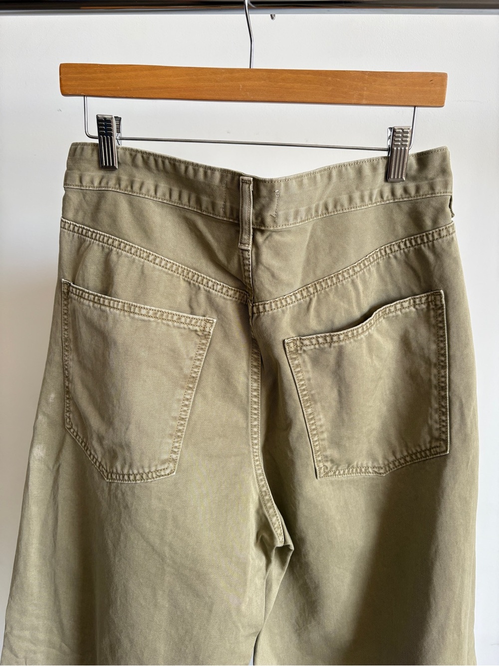 $369 NWOT Agolde “Vana” Fold High-Rise Wide-Leg Pants in Dark Khaki Sz 28 - Picture 8 of 14